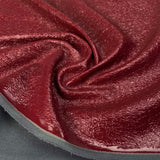 Thrille Red Faux Leather Polyester Grey Brushed Reverse Crackle Fabric Close-Up