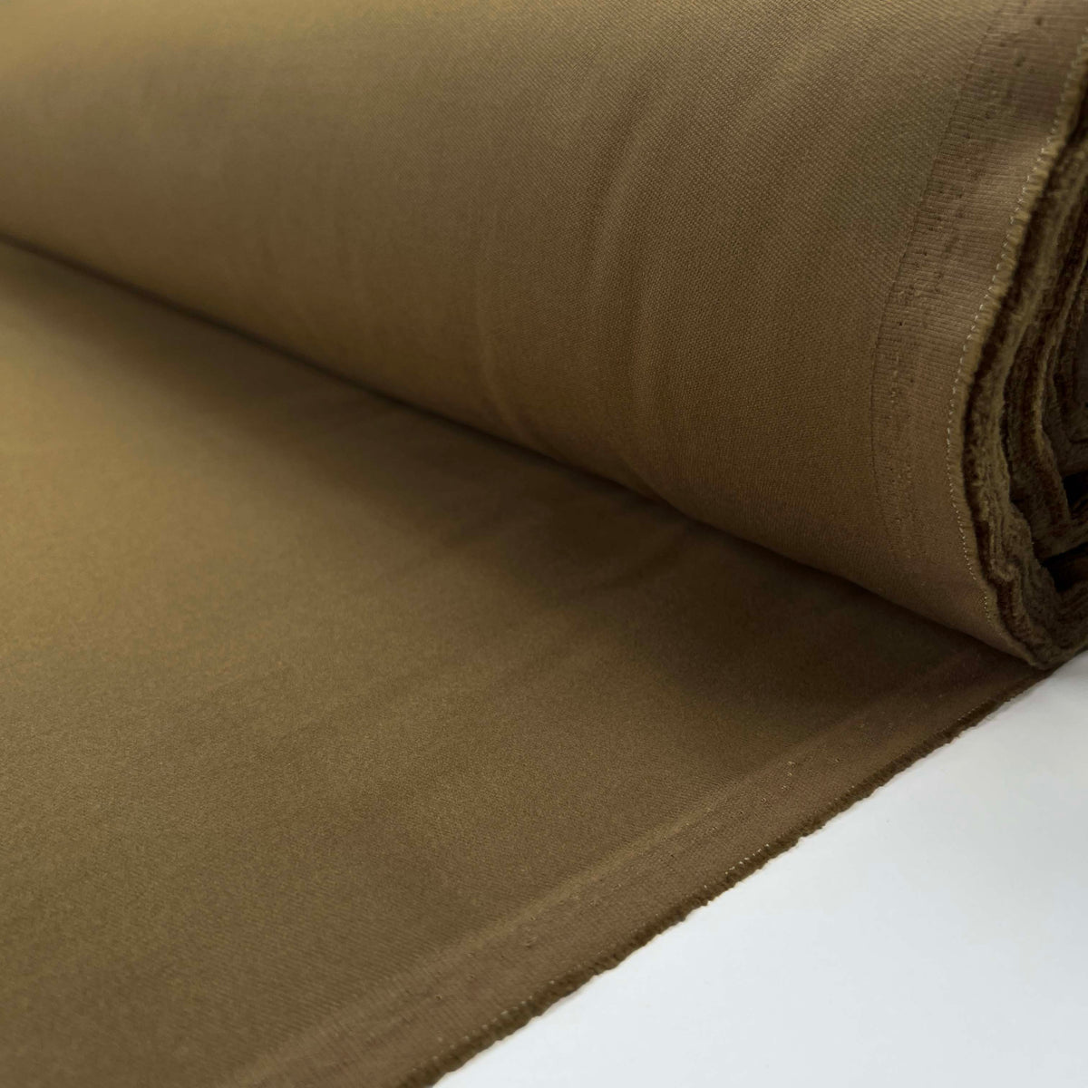 Light Brown Italian Ex-Designer Brushed Cotton Chino Fabric Tom Tom Roll