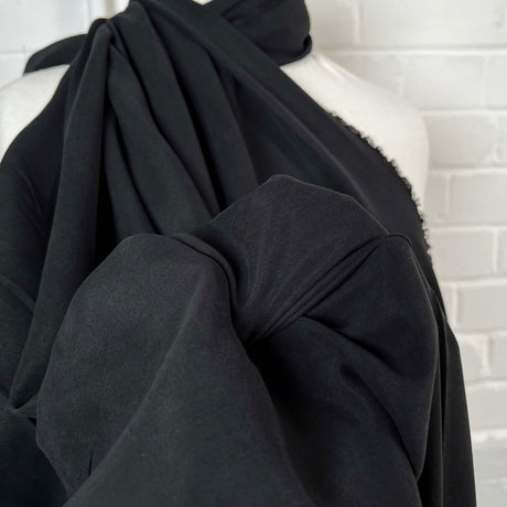 Tremendous Black Tencel Plain Woven Dress Fabric CU
