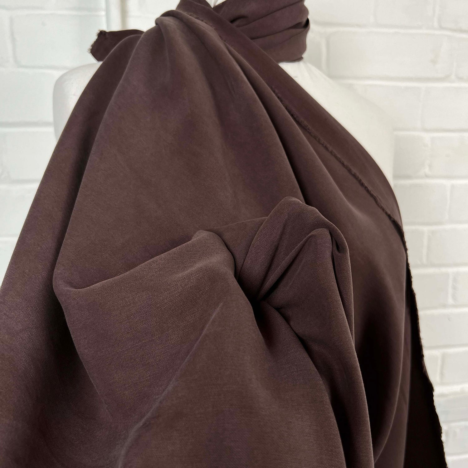 Tremendous Brown Tencel Plain Woven Dress Fabric CU