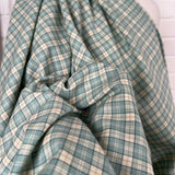 Umbrian Hills Cotton Italian Green Small Check Shirting Fabric CU