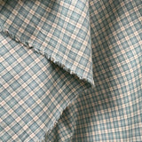 Umbrian Hills Cotton Italian Green Small Check Shirting Fabric Hang