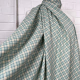 Umbrian Hills Cotton Italian Green Small Check Shirting Fabric 
