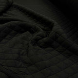 Urban Quilted Jersey Black Polyester Viscose Elastane Knitted Diamond Quilt Fabric CU
