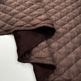 Urban Quilted Jersey Brown Polyester Viscose Elastane Knitted Diamond Quilt Fabric Fold