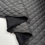 Urban Quilted Jersey Grey Polyester Viscose Elastane Knitted Diamond Quilt Fabric Fold
