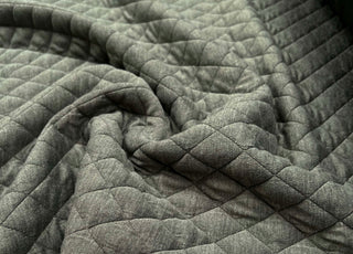 Urban Quilted Jersey Olive Polyester Viscose Elastane Knitted Diamond Quilt Fabric CU