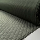 Urban Quilted Jersey Olive Polyester Viscose Elastane Knitted Diamond Quilt Fabric Roll