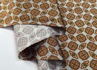 Vintage Caramel Abstract Lining Polyester Dress Fabric Fold