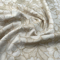 Vintage Embroidered Cotton - Floral - Sand