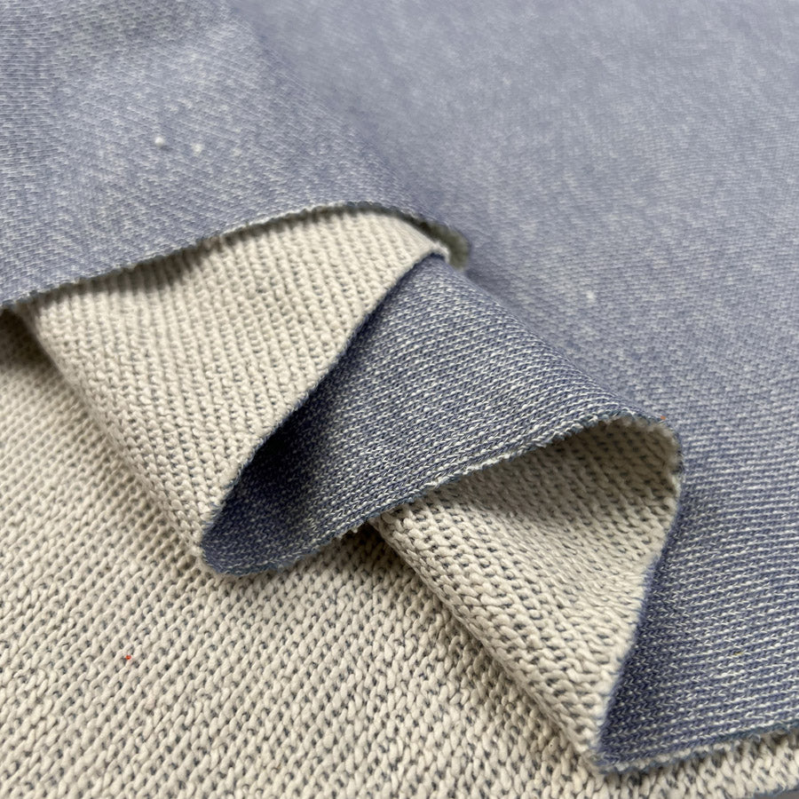 Vintage Marl Sweatshirt Sky Cotton Jersey Fabric Fold