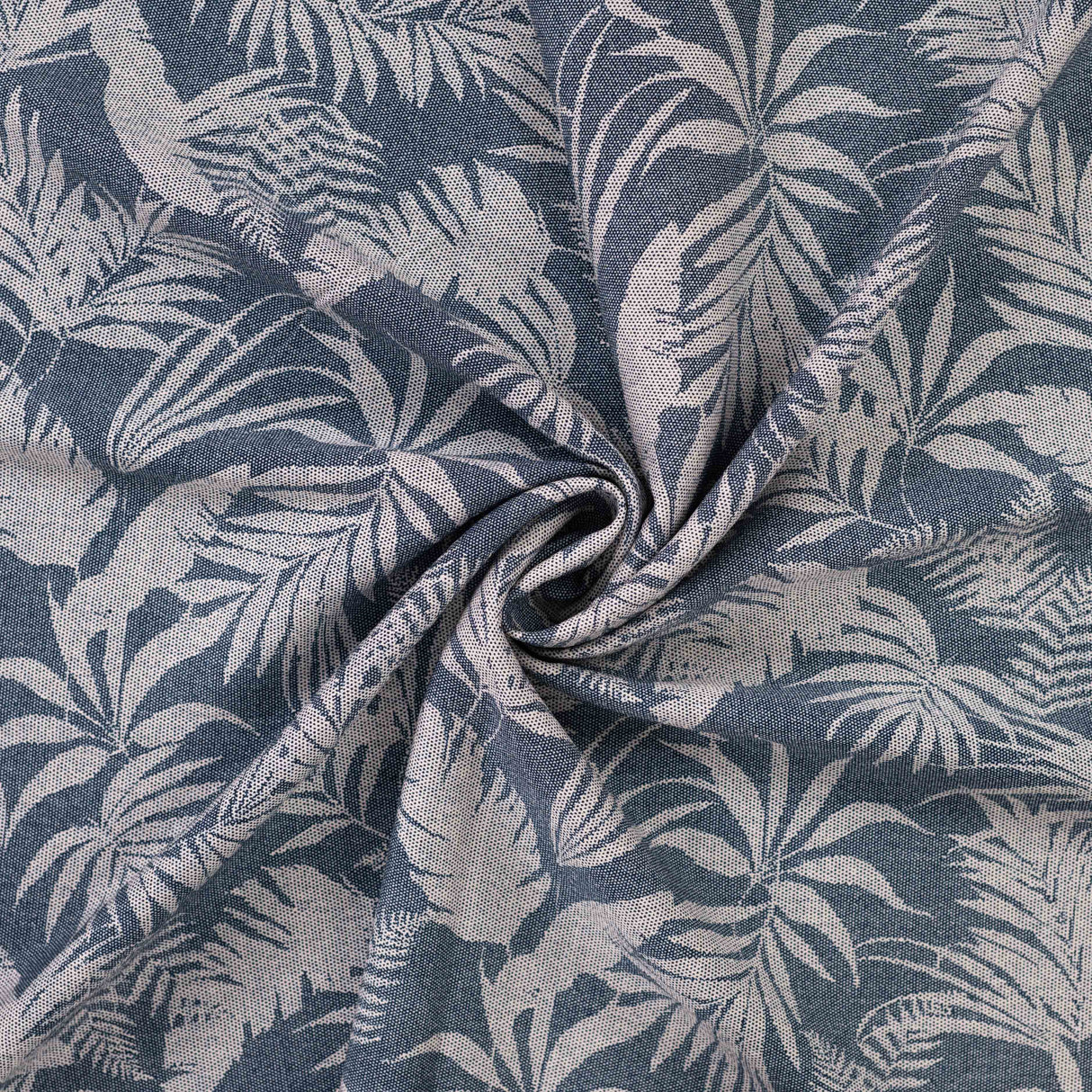 Airflow Viscose - Denim Palm Leaf