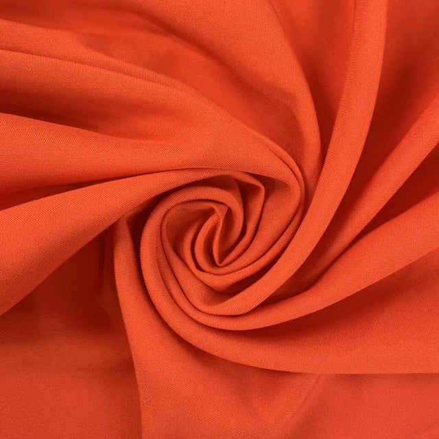 Viscose Plain Flame Red Fine Woven Dress Fabric Twist
