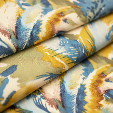 Viscose Poplin - Paradise Palm - Blue