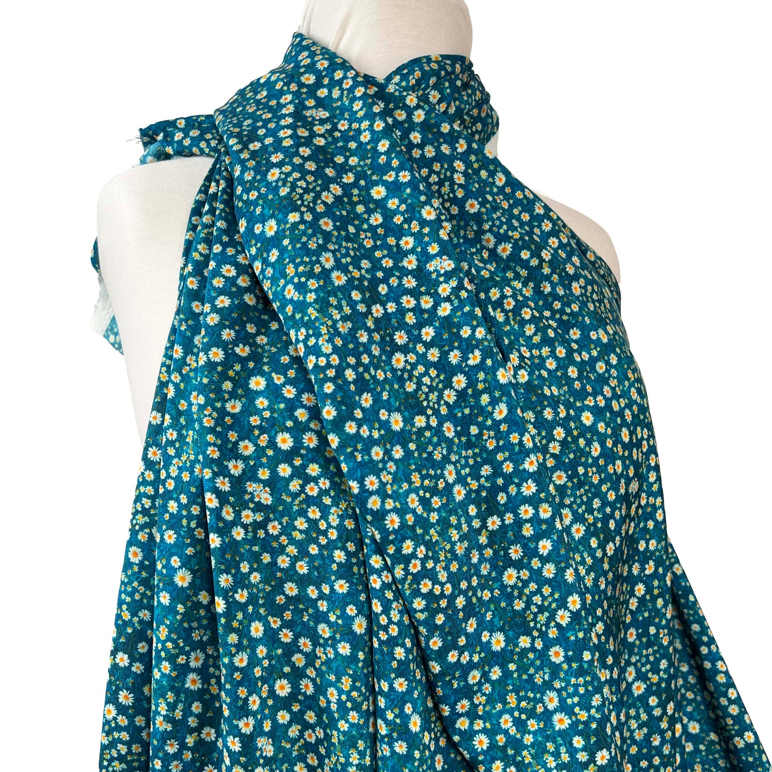 Viscose Lawn - Daisy - Teal