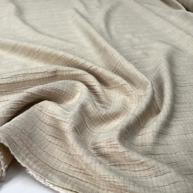 Viscose_Linen_Crinkle_Champagne_Polyester_Spandex_Cream_160gsm_Dress_Fabric_CU