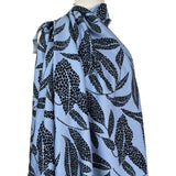 Viscose Morrocain Spot The Sky Blue Leaf Dress Fabric mannequin