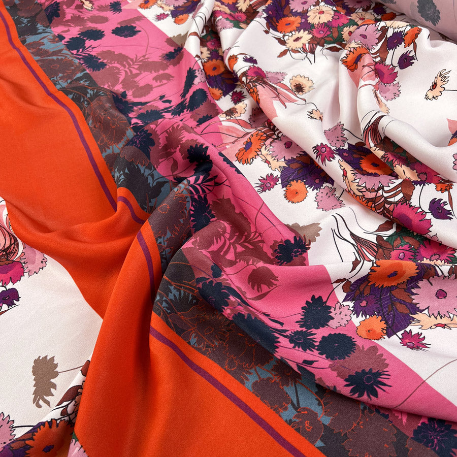 Lightweight Dress Fabric Viscose Panel - Floral Sonata Cu