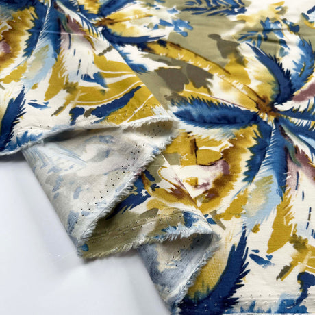 Viscose Poplin - Paradise Palm - Blue