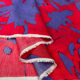 Viscose Twill - Leaves - Cerise