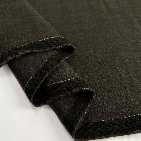 Walking Out Green Wool Lycra Stretch Suiting Fabric Fold