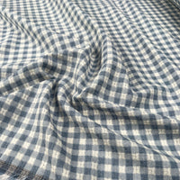Washed Cotton Gingham Jacquard - Dusty Blue