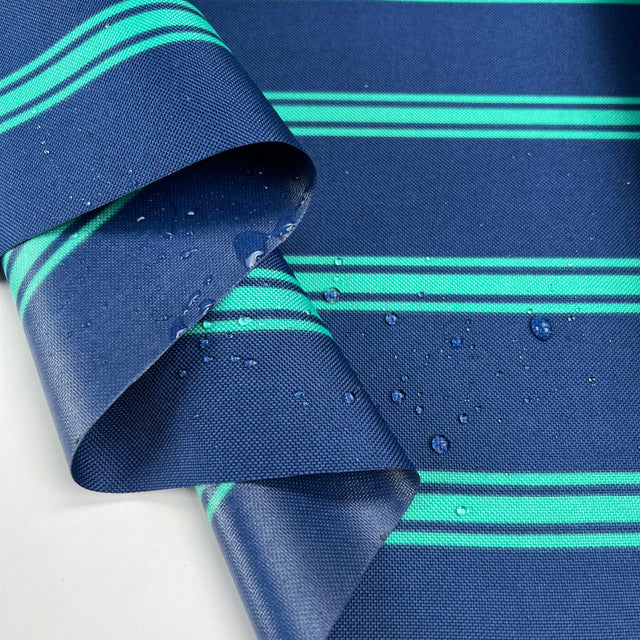 Water Resistant Canvas Blue Stripe Fabric CU