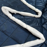 Water Resistant Diamond Quilted Fabric Luxury Quilting Navy Fold