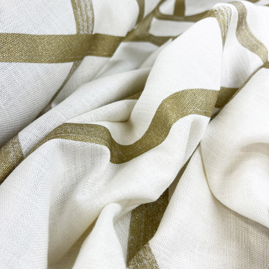 Harlequin Aphrodite White and Gold Viscose Linen Fabric CU