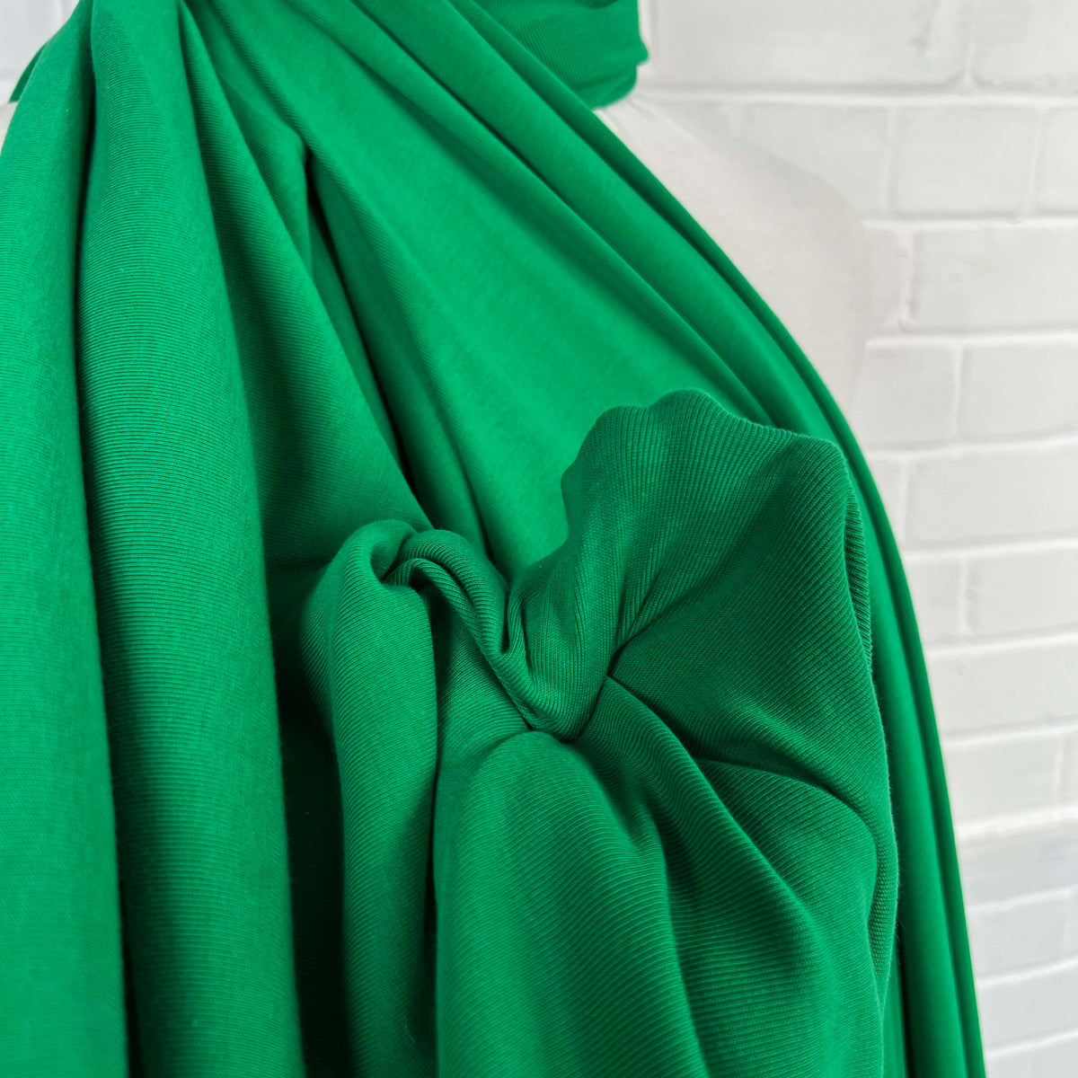Wicked Viscose Elastane Green Plain Jersey Fabric