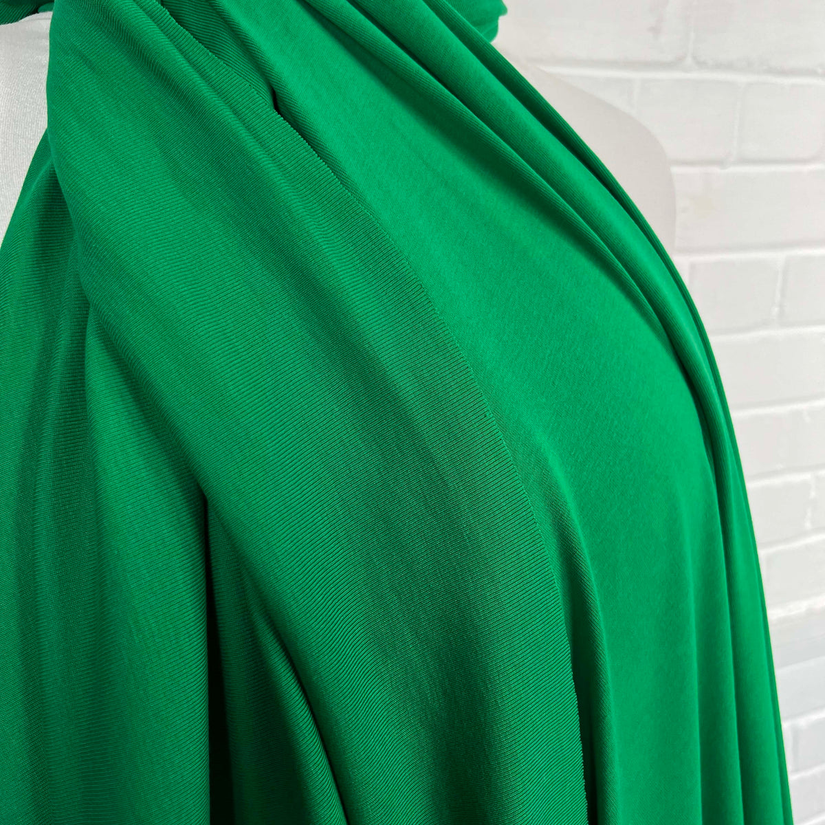 Wicked Viscose Elastane Green Plain Jersey Fabric CU