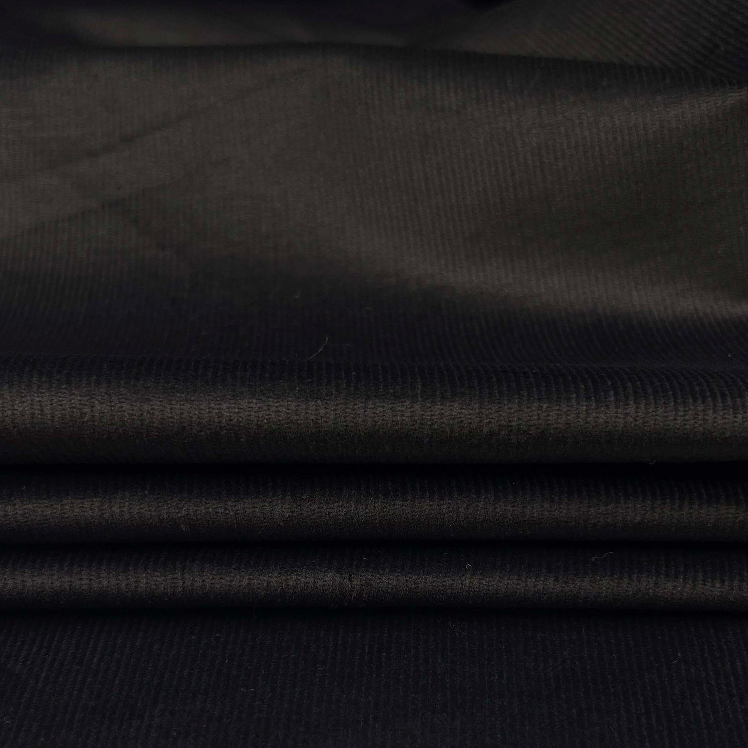 Cotton Elastane Stretch Needlecord Fabric Win Win - Black Velour CU2