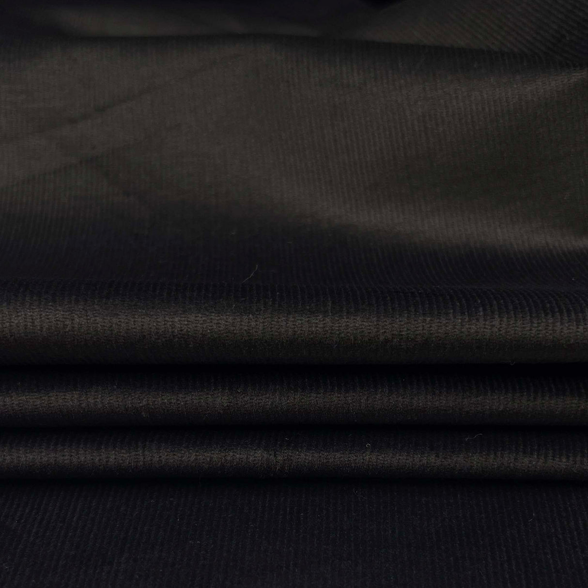 Cotton Elastane Stretch Needlecord Fabric Win Win - Black Velour CU2