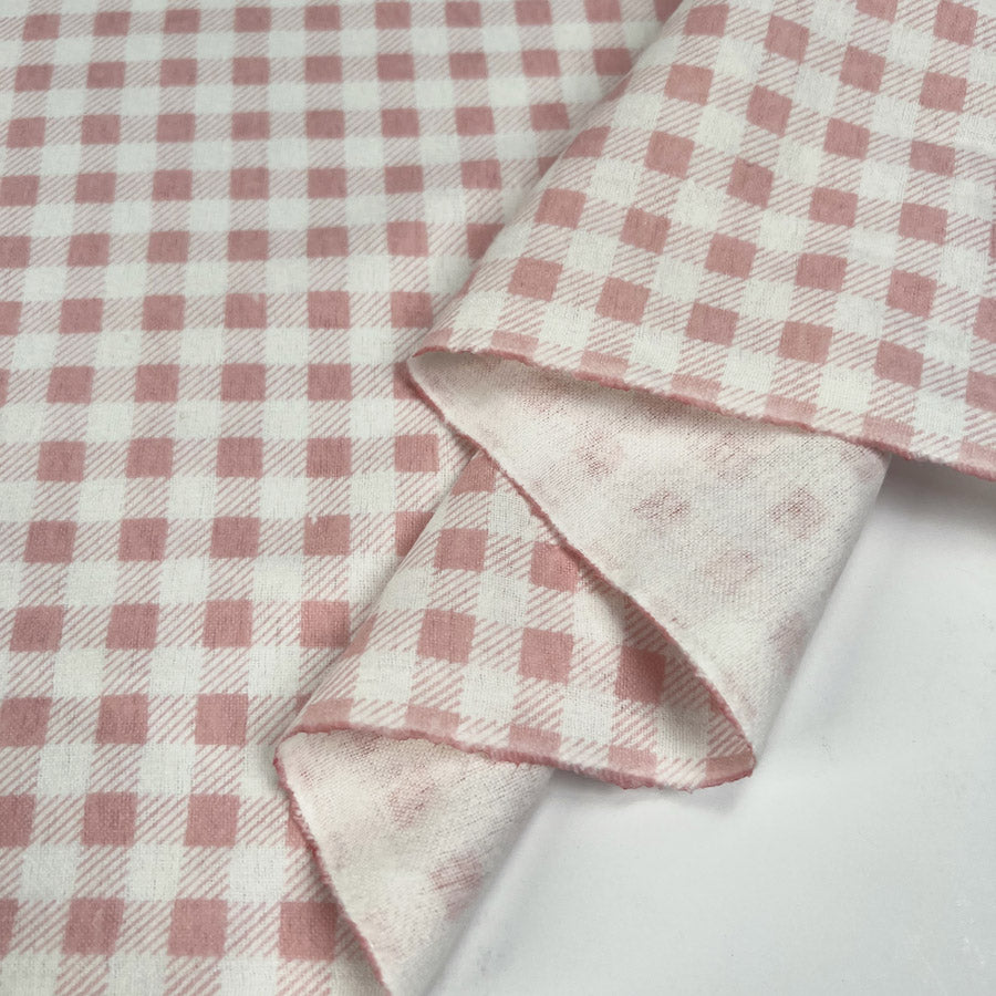 Winceyette Check - Pastel Pink