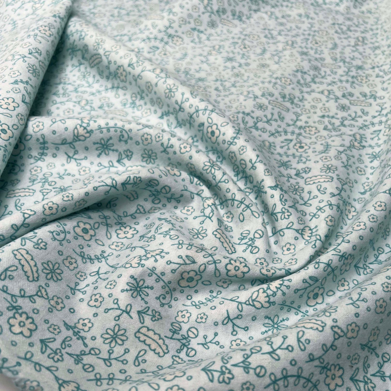 Winceyette - Flowers - Blue