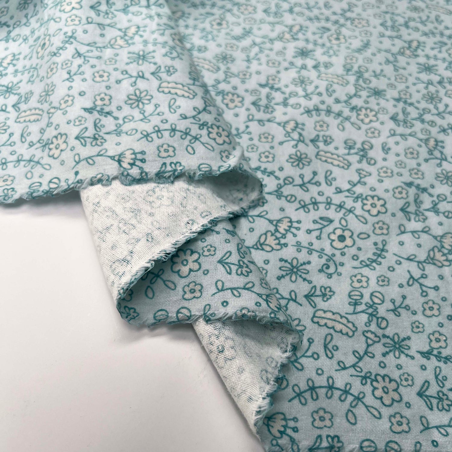 Winceyette - Flowers - Blue