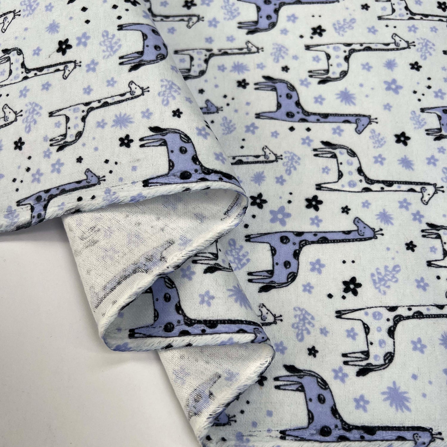 Winceyette - Giraffes - Blue