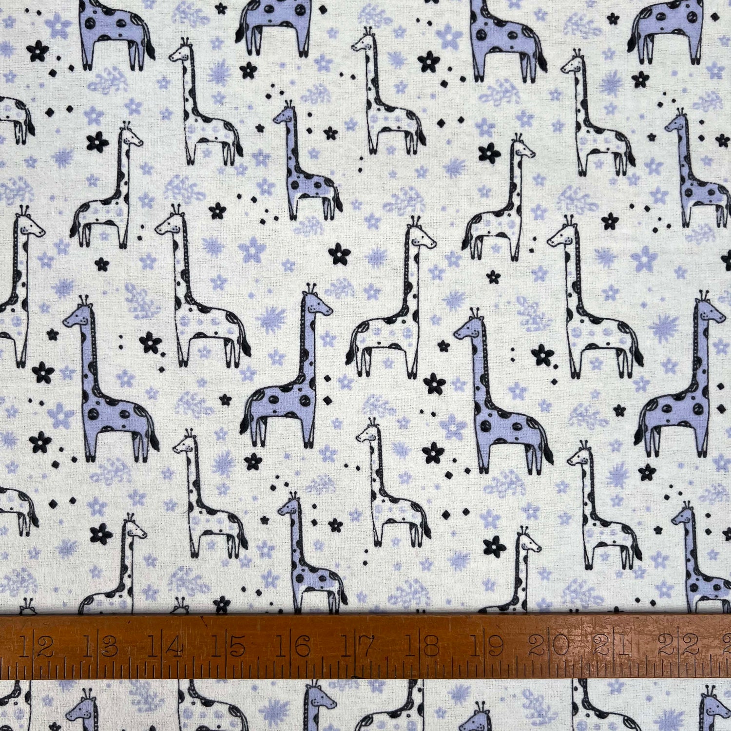 Winceyette - Giraffes - Blue