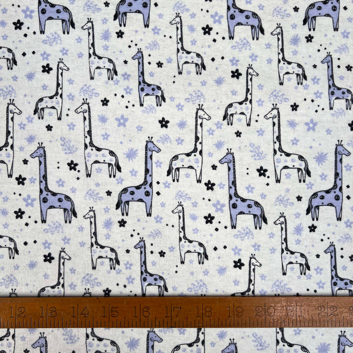 Winceyette - Giraffes - Blue