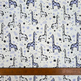 Winceyette - Giraffes - Blue