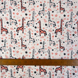 Winceyette - Giraffes - Pink