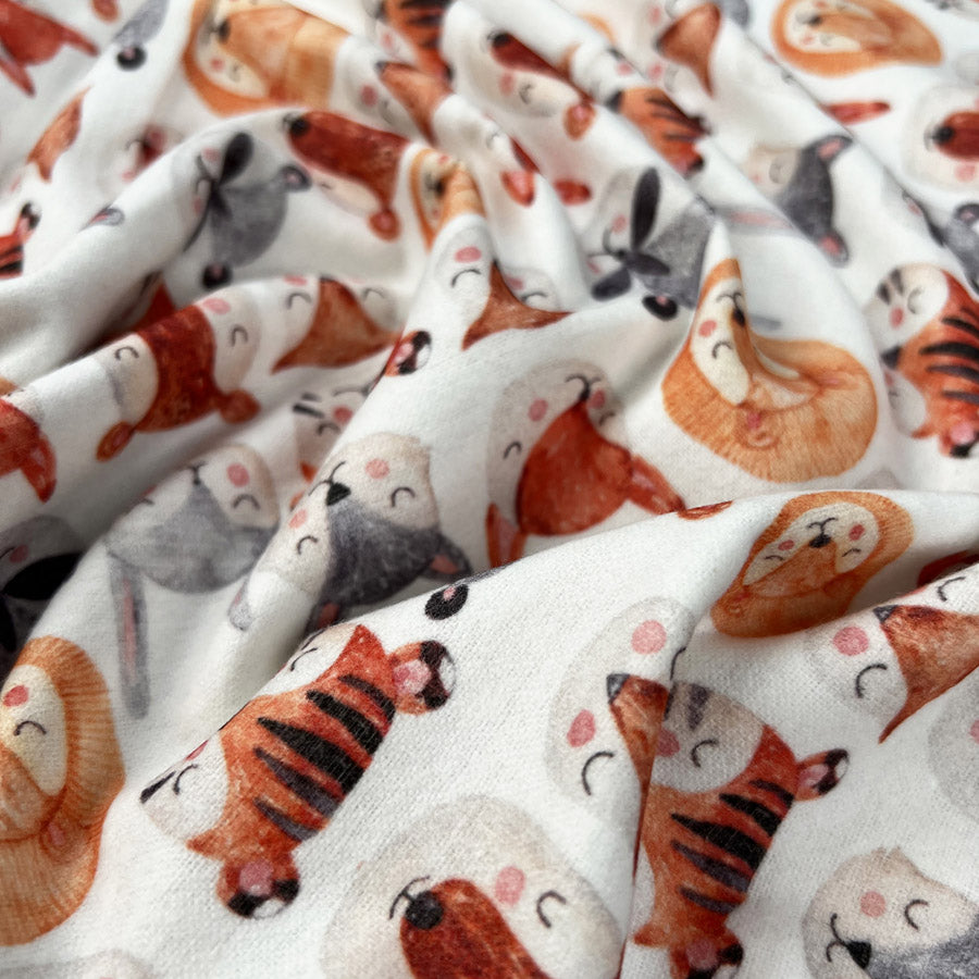 100 Brushed Cotton Printed Fabric Winceyette Sleeping Animals 100-brushed-cotton-printed-fabric-winceyette-sleeping-animals