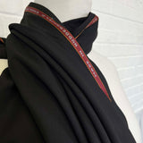 British Ex-Designer Black Wool Suiting Fabric Wool Antich - Black CU