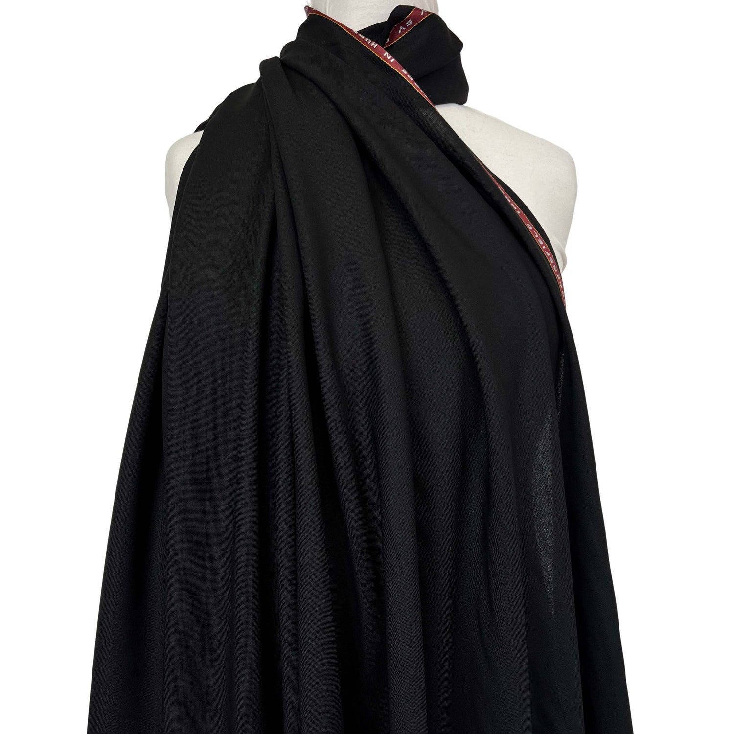 British Ex-Designer Black Wool Suiting Fabric Wool Antich - Black Mannequin