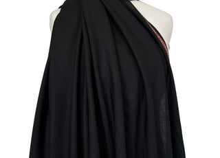 British Ex-Designer Black Wool Suiting Fabric Wool Antich - Black Mannequin