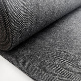 Wool Herringbone Suiting Fabric Great and British Henry Grey CU