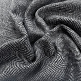 Wool Herringbone Suiting Fabric Great and British Henry Grey CU2