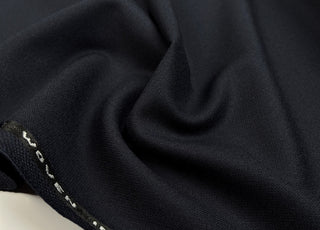 Wool Suiting Worsted Panama Heavy Navy British Woven Fabric CU