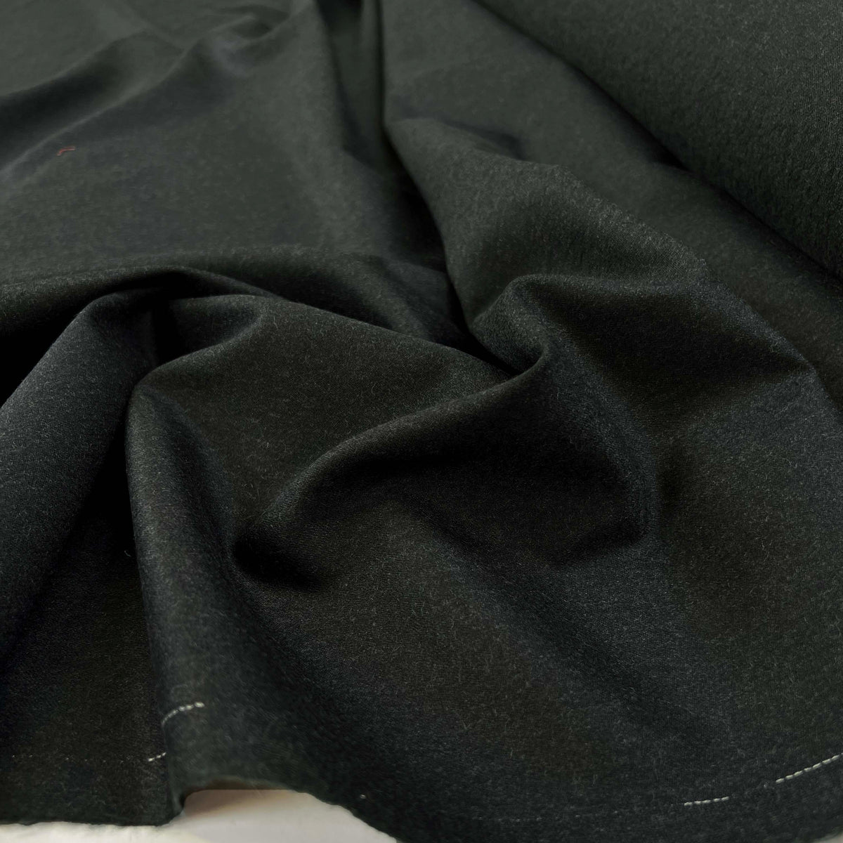 Worsted Wool Flannel Jeremy British Woven Fine Dark Green Suiting Fabric CU