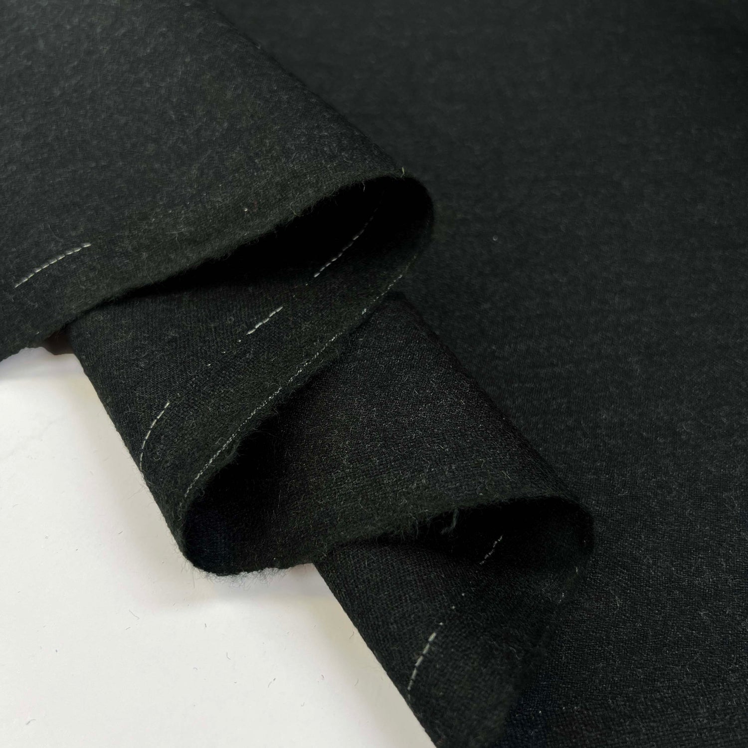 Worsted Wool Flannel Jeremy British Woven Fine Dark Green Suiting Fabric Fold